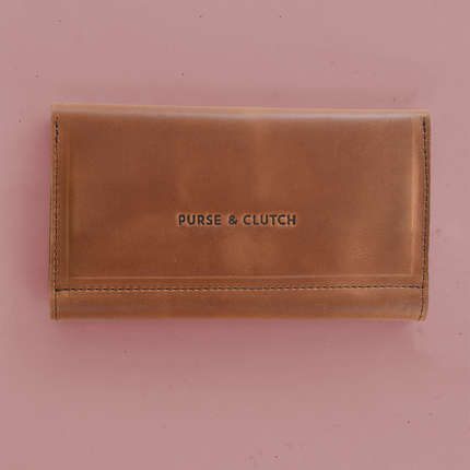 Scalloped Fold Over Leather Wallet