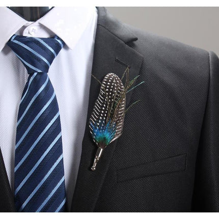 Fancy Feather Brooches - 5 Colors