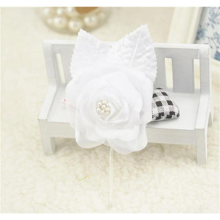 Fancy White Brooch Boutonniere