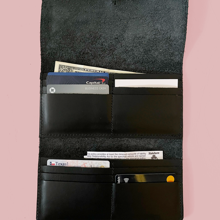 Fold Over Leather Wallet