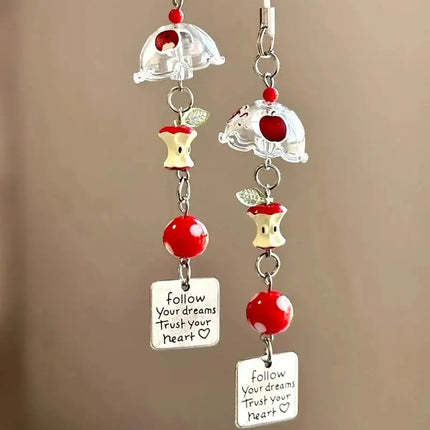 Fruit Keychain Charm – Cute Apple & Watermelon Y2K Bag Charm for Women