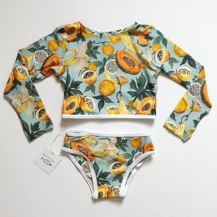 Stevie Two Piece Kids Swimsuit - Papaya