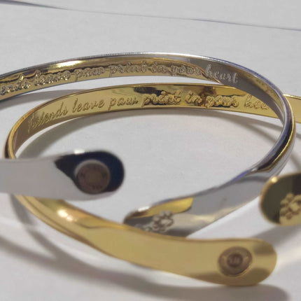 Furry Friends Bracelets, Engraved  Furiends leave paw print in your heart- Paw Prints ( Furry Friends) Dog Bracelets, Cat Bracelets ,Pet Bracelets