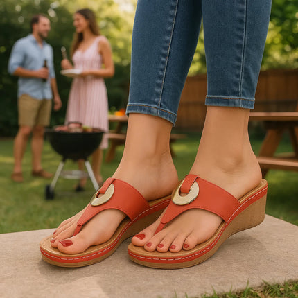 Women's Genelle Green Wedge Sandals