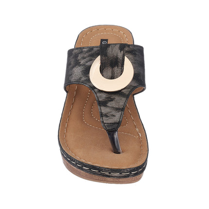 Women's Genelle Black Wedge Sandals