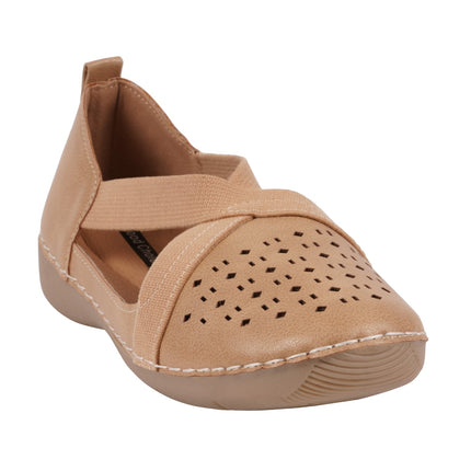Women's Genny Tan Perforated Casual Flats