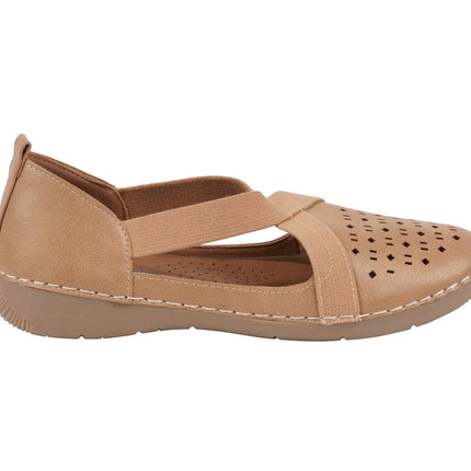 Women's Genny Tan Perforated Casual Flats