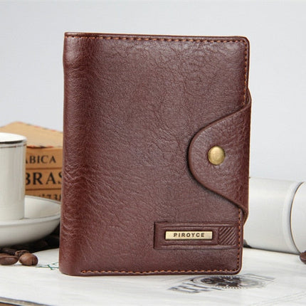 Genuine Leather Brand Men Wallets Design Short Small Wallets