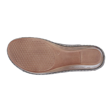 Gisele Pewter Wedge Sandals
