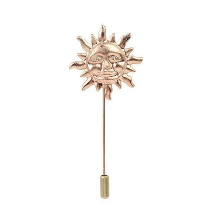 Gold Rustic Sun Brooch