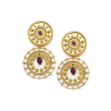 Gold Ruby ADIBA Earrings