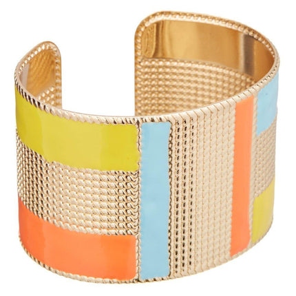 Cuff Bracelet  with Ceramic Colors