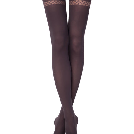 Conte Impulse 60 Den - Fantasy Women's Tights with large mesh and imitation stockings (18С-13СП)