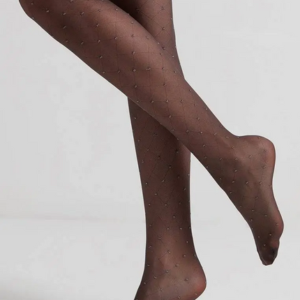 Conte Lusso 20 Den - Fantasy Thin Women's Tights with diamond pattern & lurex polka dots (20С-92СП)