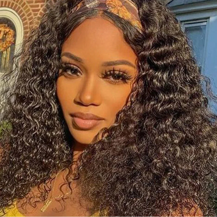 180% Density Jerry Curly Headband Wig | Glueless Brazilian Remy Human Hair