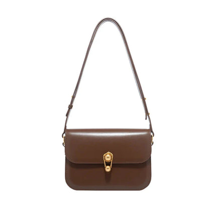 Women's Bag Luxury Brand | New Fashion Shoulder & Crossbody Square Bags (Designer Split Leather Tote Handbag with Lock)