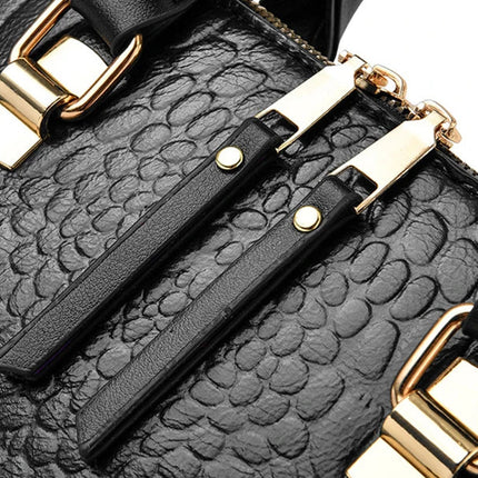Luxury Crocodile Pattern Handbag for Women | Winter New PU Leather Tassel Shoulder Bag (Brands Design Handle Bag, Lady Purse)