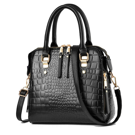 Luxury Crocodile Pattern Handbag for Women | Winter New PU Leather Tassel Shoulder Bag (Brands Design Handle Bag, Lady Purse)
