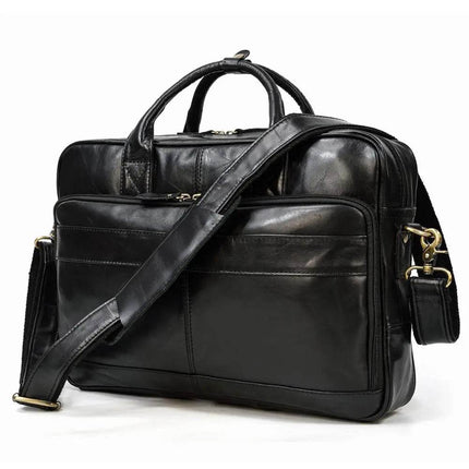 MAHEU Retro Laptop Briefcase Bag Genuine Leather Handbags Casual 15.6 Pad Bag Daily Working Tote Bags for documents