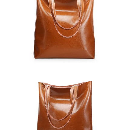 Real Genuine Leather Women's Shoulder Bags | Large Capacity Female Fashion Office Retro Handbag (Cow Leather, Big Bags for Women)