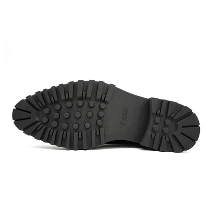 Handmade Chunky - sole Brogue Shoes Black