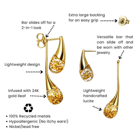 Interchangeable Double Drop Earrings