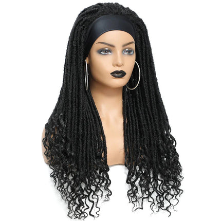 Long 22" Goddess Locs Headband Wig | Curly Ends | Soft Faux Locs | Synthetic Braids | For Women