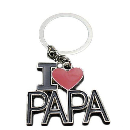 I ♥ Mom/Papa Collection Key Chains - 2 Styles