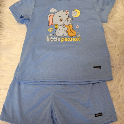 2 PCS Blue Short Set