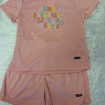 2 PCS Pink Short Set
