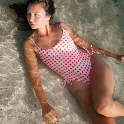 Kendall One Piece Swimsuit - Guava Gingham