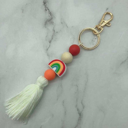Rainbow Tassel Keychain