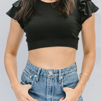 Ruffle Sleeve Halftee