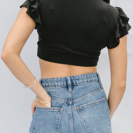 Ruffle Sleeve Halftee