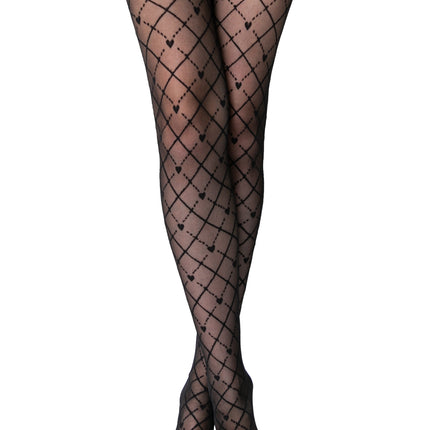 Conte Bella 20 Den - Fantasy Women's Tights with Geometric Pattern & Hearts (24S-81SP)