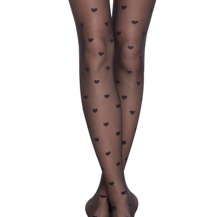 Conte Bonheur 20 Den - Fantasy Women's Tights with a "heart" pattern (19S-109SP)