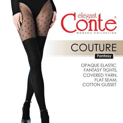 Conte Couture 50/30 Den - Fantasy Opaque Women's Tights with Imitation Golfs (23S-143SP)