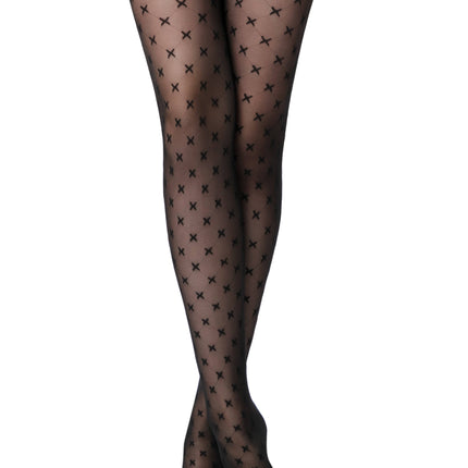 Conte Cross 20 Den - Fantasy Women's Tights with Cross Pattern (23S-69SP)