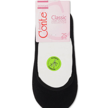 Conte Classic #20S-97SP - 1 pair Bamboo Women's Footlets with anti-slip covers