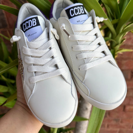 Gold Star Purple Heel Star Sneakers