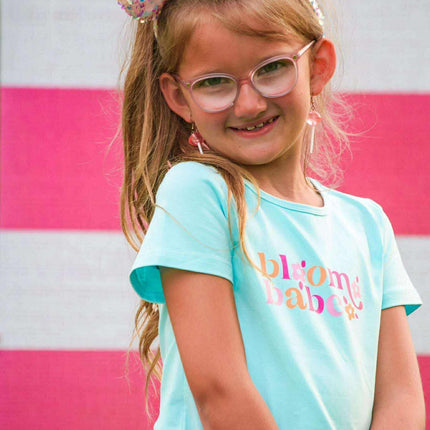 Girls Graphic Tee - Bloom Babe -Teal