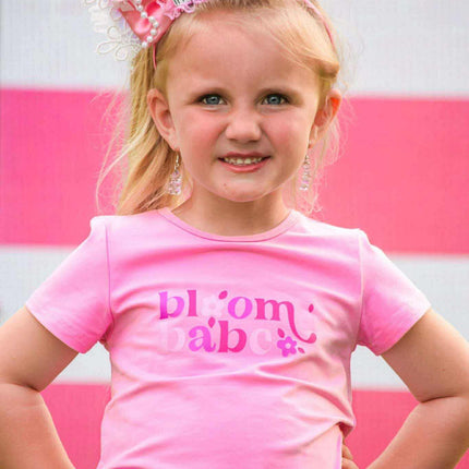 Girls Graphic Tee - Bloom Babe - Pink