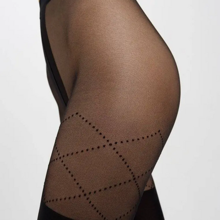 Conte Fabia 50 Den - Fantasy Opaque Women's Tights with imitate stockings & geometric pattern of dots (21С-177СП)