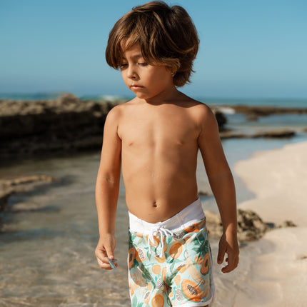 Papaya Print Kids Surf Shorts