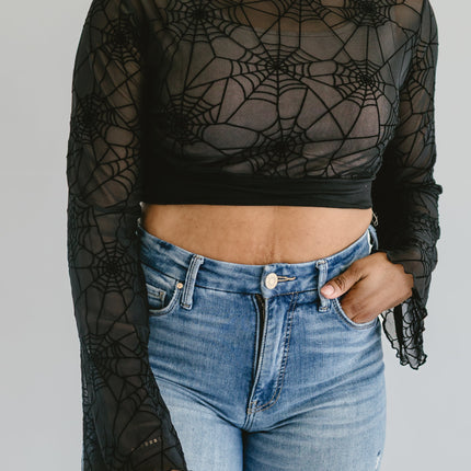 Mesh Spider Web Halftee