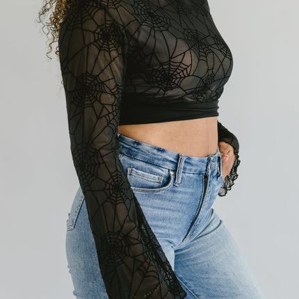 Mesh Spider Web Halftee