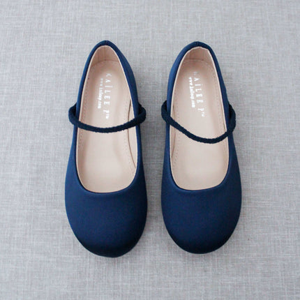Satin Mary Jane Flats