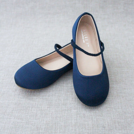 Satin Mary Jane Flats