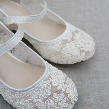 Crochet Lace Mary Jane Heels