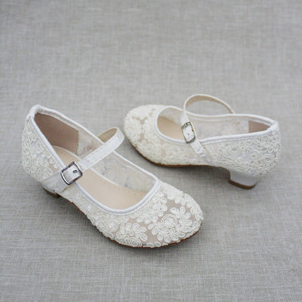 Crochet Lace Mary Jane Heels